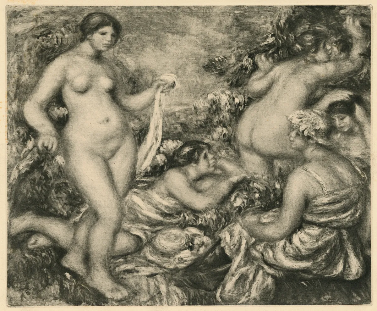Lot 505: Pierre Auguste Renoir (French, 1841-1919)Femme Nues