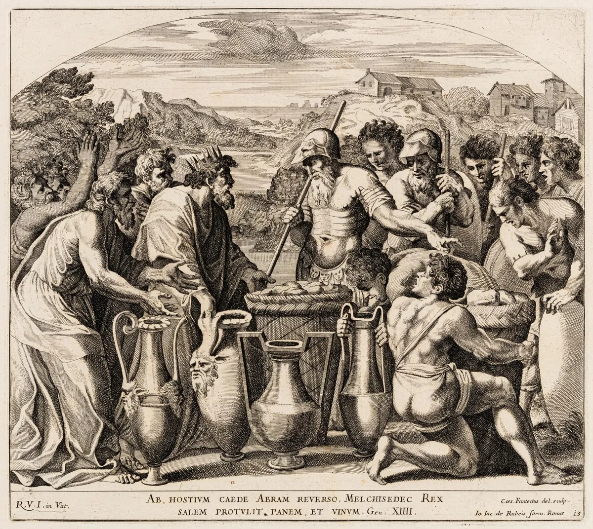 Lot 104: Raphael Sanzio da Urbino (Italian, 1483-1520)Abraham And Melchizedek