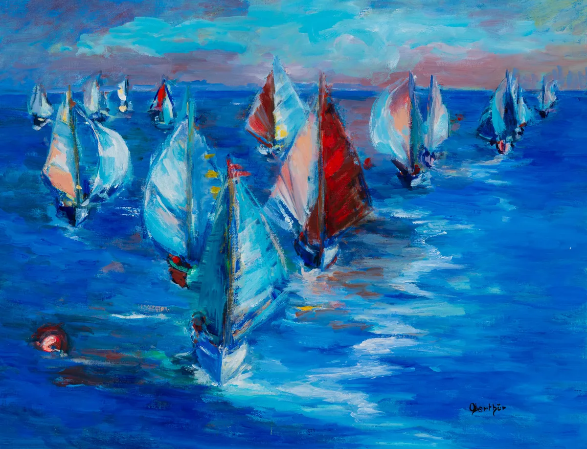 Lot 203: Christine Oberthur (French, b.1939)Grand Depart des Voiliers