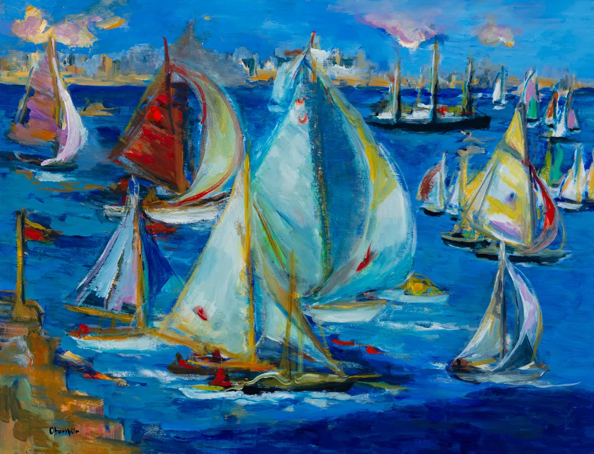 Lot 502: Christine Oberthur (French, b.1939)Depart de la Course