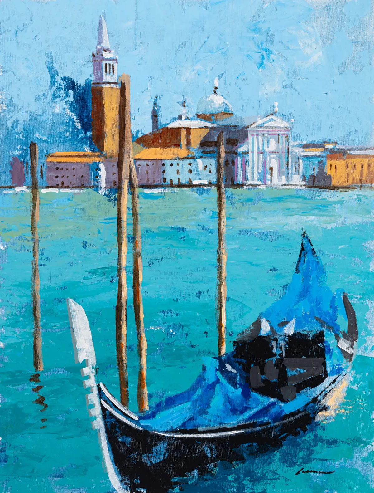 Lot 501: Manuel Lomar (Spanish, b.1963)Gondola in Venice