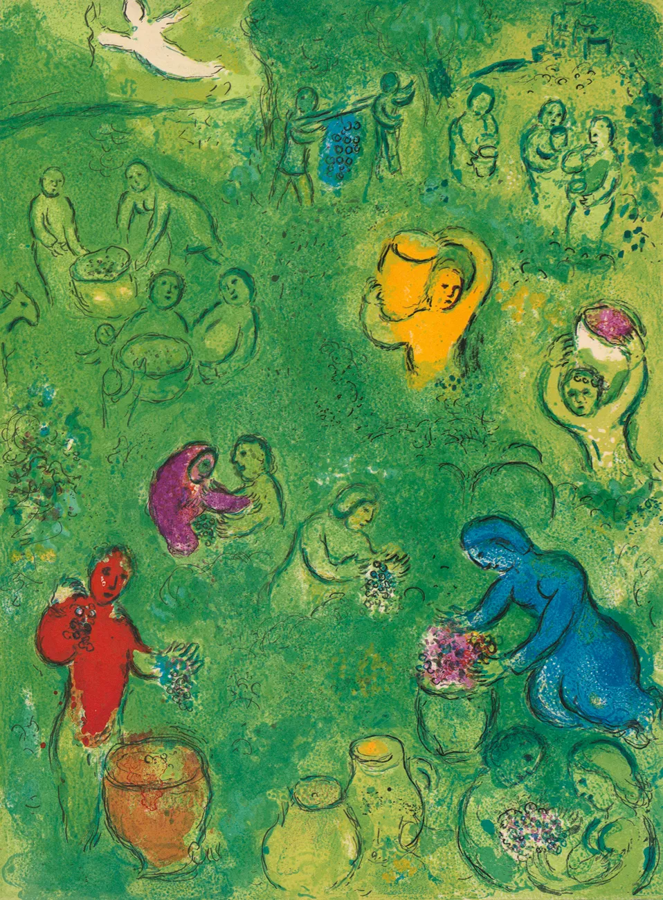 Lot 2: Marc Chagall (French/Russian, 1887-1985)The Grape Harvest