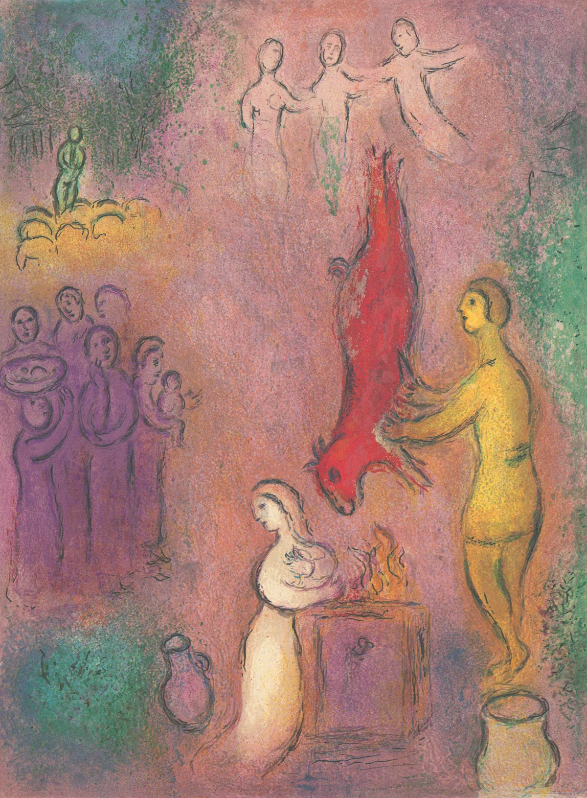 Lot 100: Marc Chagall (French/Russian, 1887-1985)The Sacrifice To The Nymphs