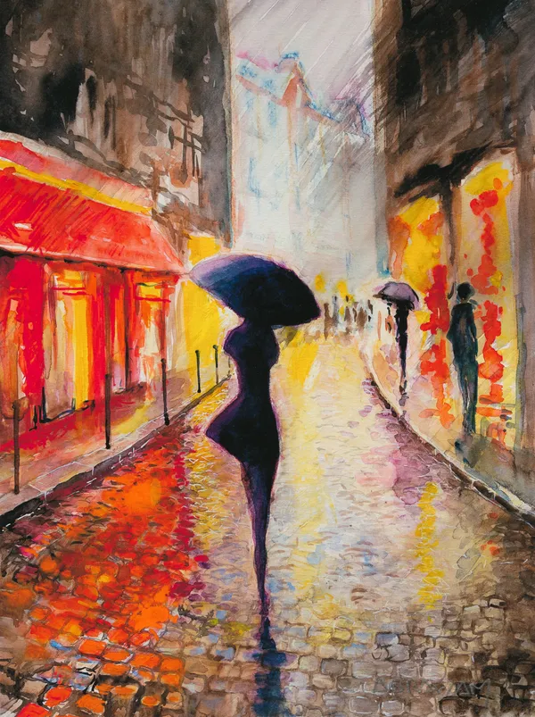 Patrick Abraham (French, b.1955)Pluie dans le Marais