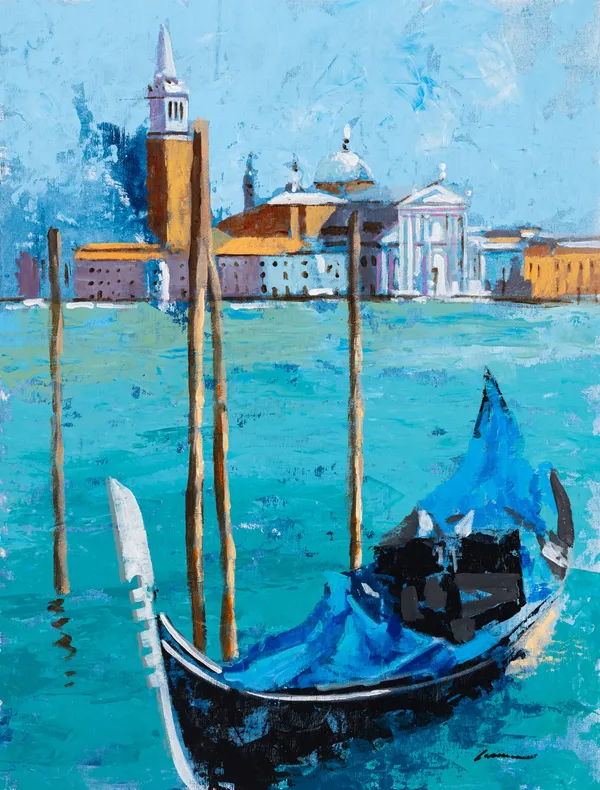 Manuel Lomar (Spanish, b.1963)Gondola in Venice