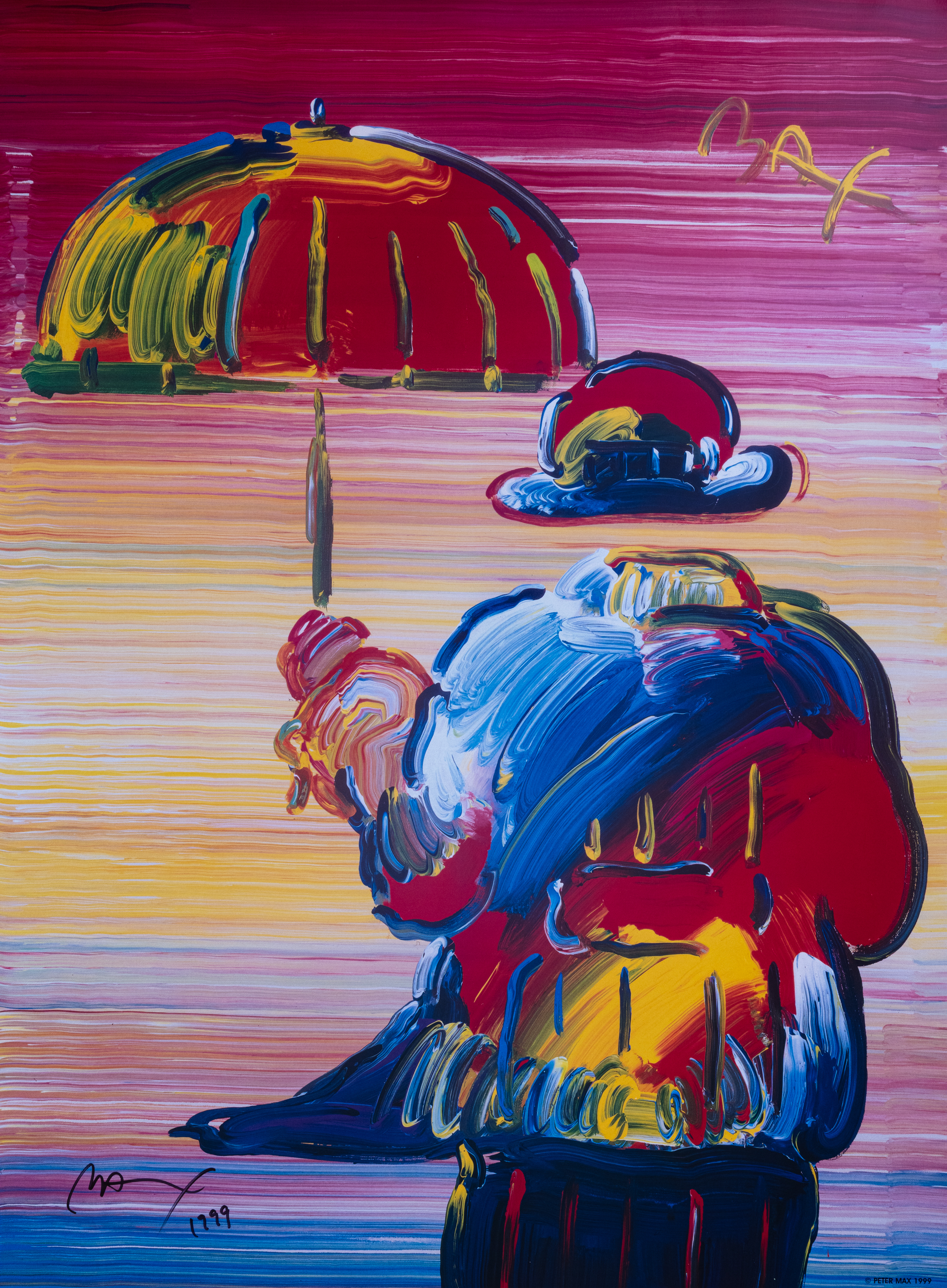 Peter Max (German, b.1937)Umbrella Man