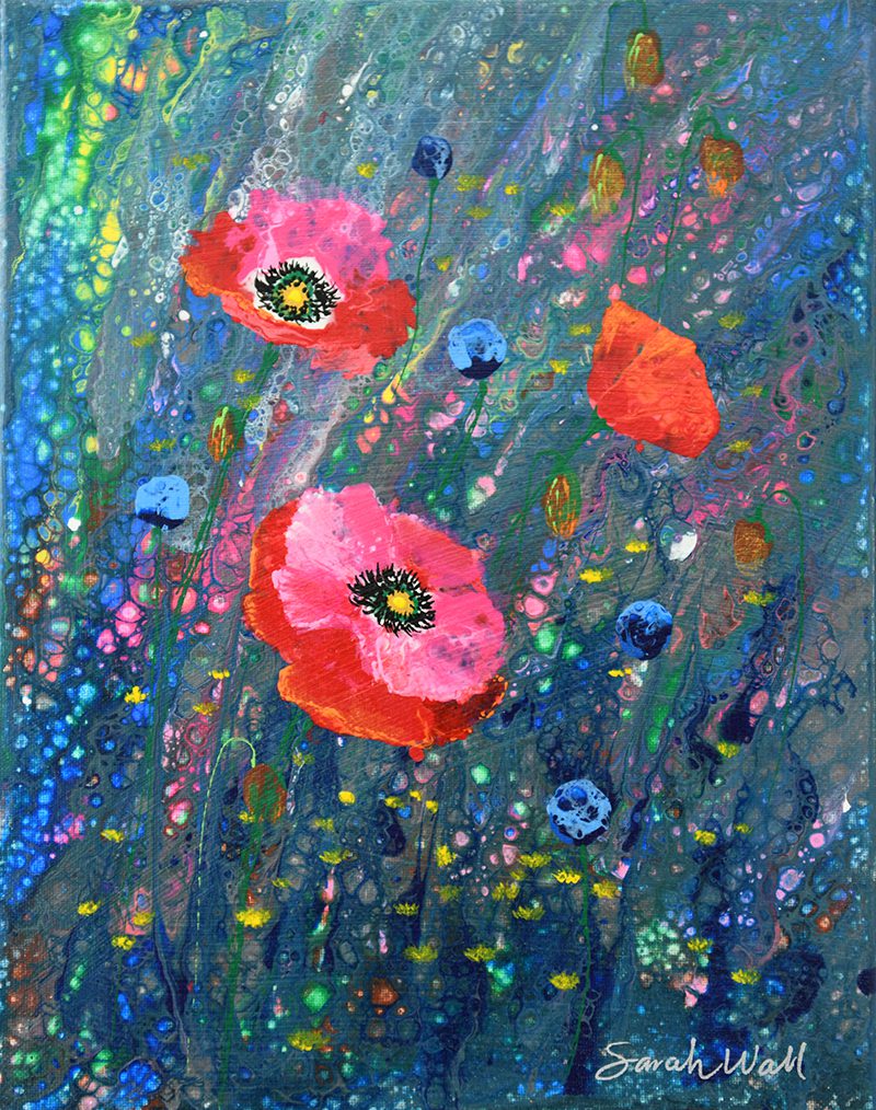 beautiful painting by Sarah Wall of Poppy Seeds