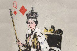 Diamonds are a girl’s best friend, painted by Bambi during the Queen’s diamond jubilee.