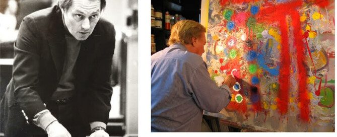 Wayne Ensrud Photos of Artist working on art
