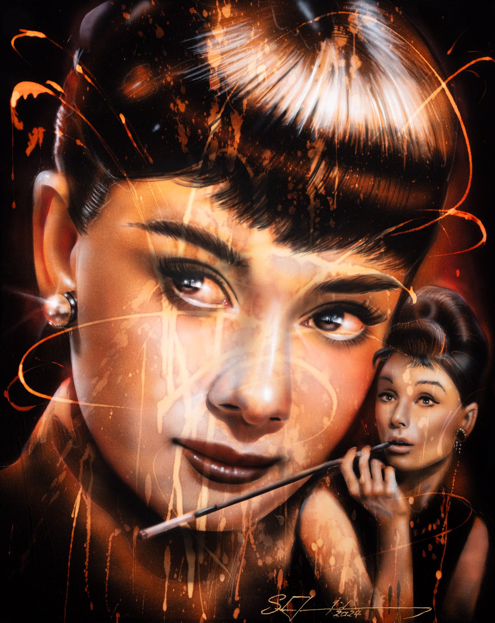 Audrey Hepburn breakfast at tiffany's star Art by Shane Goudreau